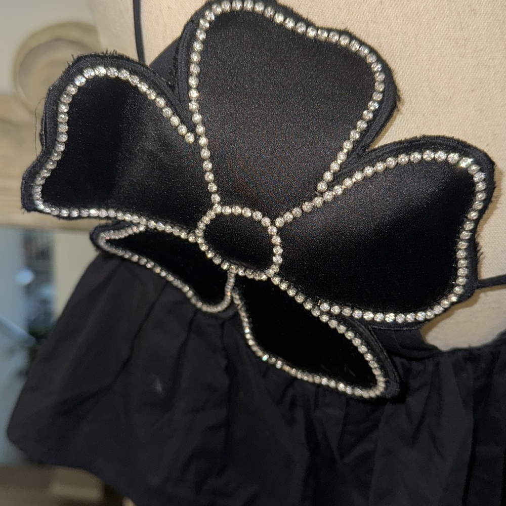 Zara Black and White Embellished Crop Tank Top - Picture 4 of 5